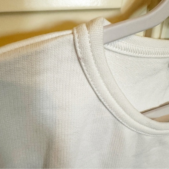 J.Crew Women’s White Pull-over Long Sleeved Blouse Tee Peplum Eyelet Lace Trim - Picture 7 of 11